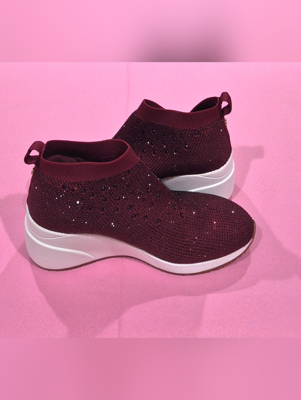 *NWOB* Alex Marie Halika Rhinestone Embellished Knit Wedge Sneakers - Size 8M.